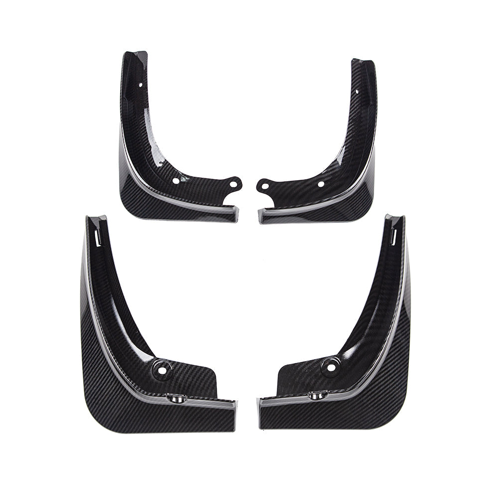 Tesla Model 3 Mud Flaps 4pcs Front Rear CARBON FIBER DESIGN 2017-2023 No Drilling Holes