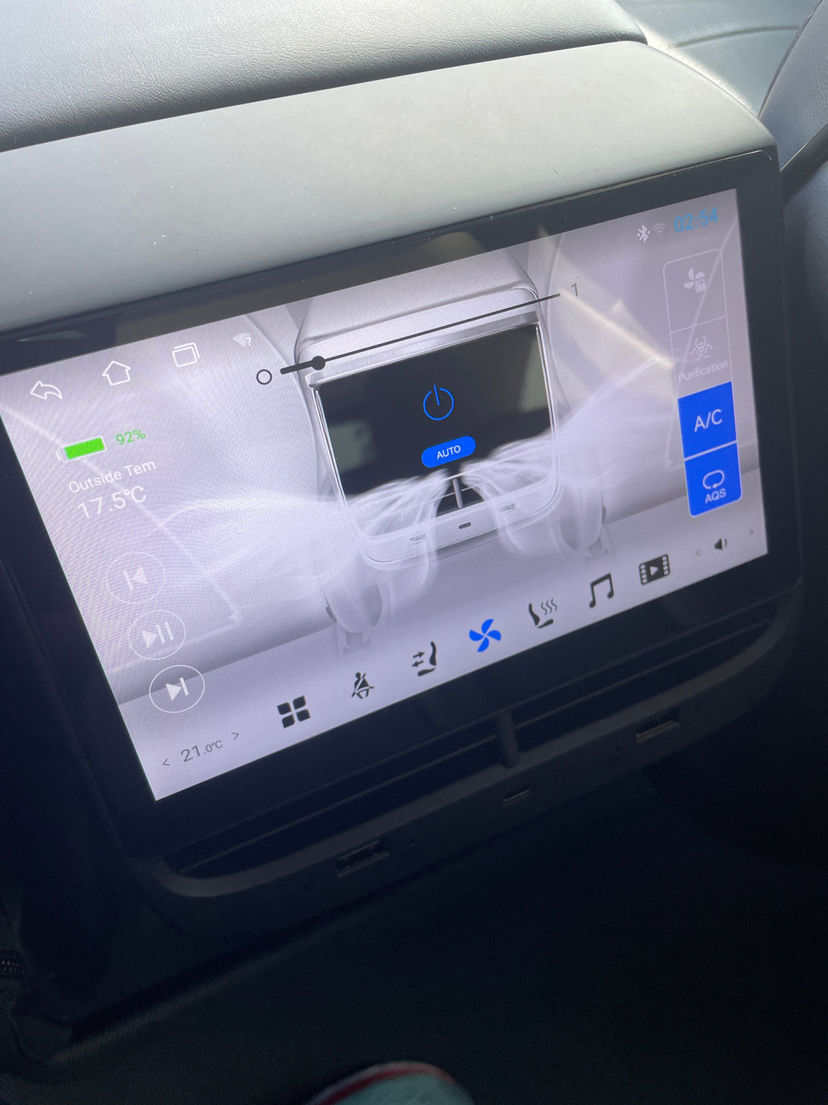 Tesla Model 3 & Y Rear Entertainment LCD Display Screen Up 7 inch for 2020-2024