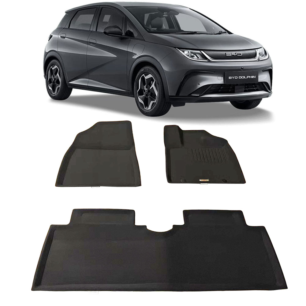 3D floor mats for BYD DOLPHIN XPE Textured look RHD Front and Rear 2023-2025