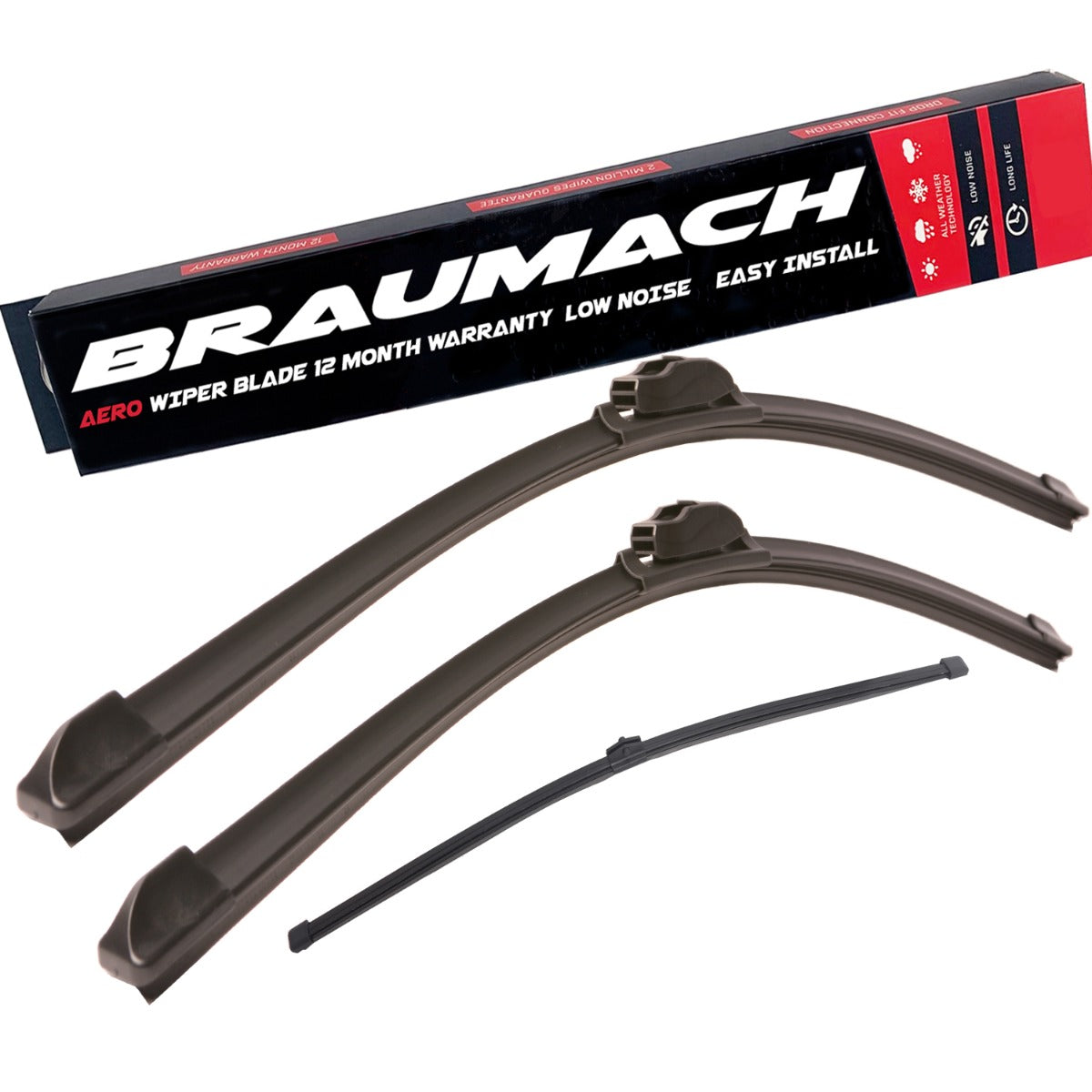 Braumach Front Rear Wiper Blades Aero for BMW X2 F39 2017-2022