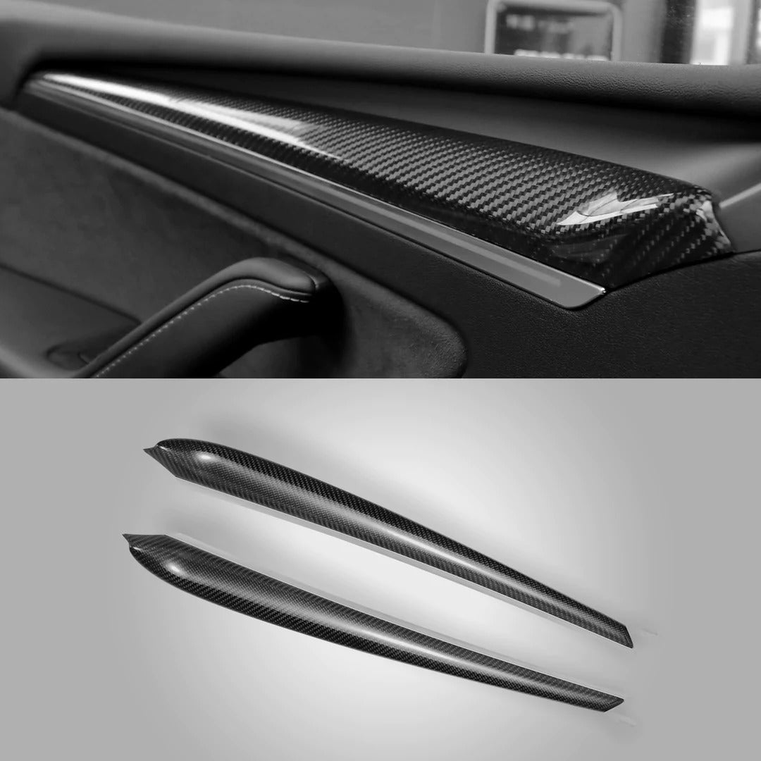 TESLA MODEL 3 / Y - REAL CARBON FIBRE OEM Dash Door trim replacements - 2019-2023