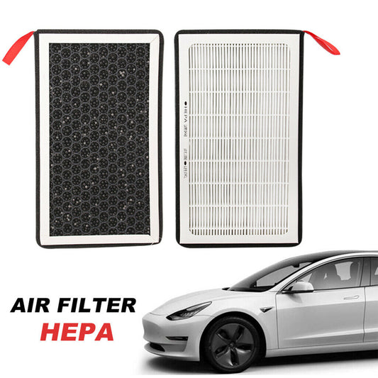 Tesla Model Y & 3 Air Conditioner Air Filter HEPA 2x Pack with Activated Carbon 2017-2025