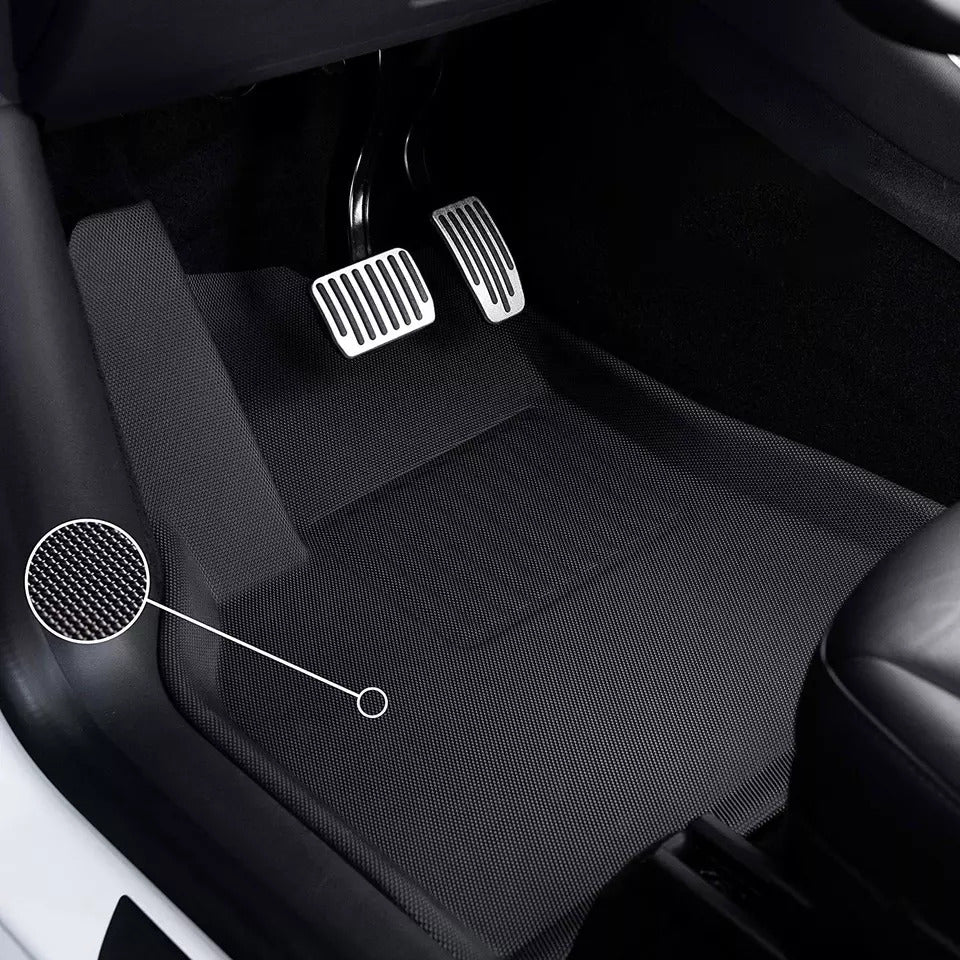 TESLA MODEL Y RHD Floor Mats x 6 pcs 3D XPE Textured Waterproof Anti-Slip - 2020-2024