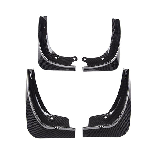 Tesla Model 3 Mud Flaps 4pcs Front Rear CARBON FIBER DESIGN 2017-2023 No Drilling Holes