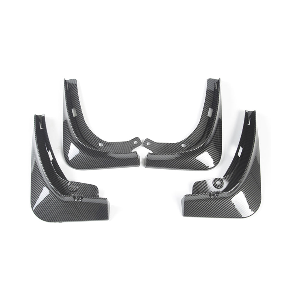 Tesla Model 3 Mud Flaps 4pcs Front Rear CARBON FIBER DESIGN 2017-2023 No Drilling Holes