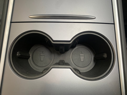 TESLA MODEL 3 / Y TPE Console Cup Holder Insert BLACK or GREY 2021-2024 - BRAUMACH