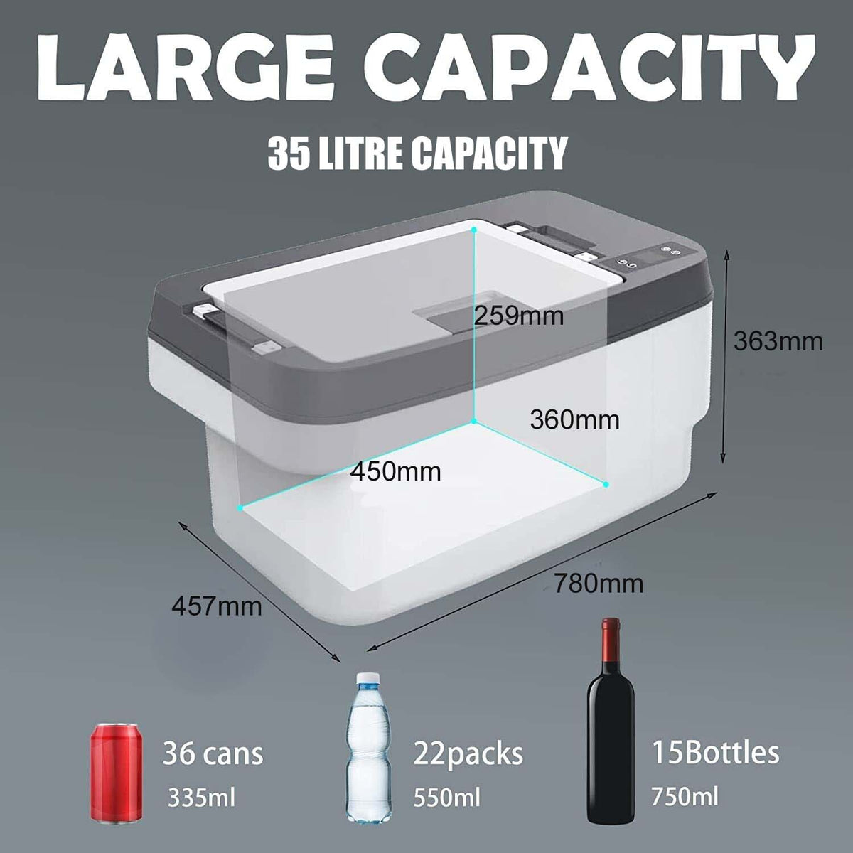 Tesla Model Y Fridge Freezer Cargo Boot Refrigerator 12 Volt +240V Adapter 2020-2024