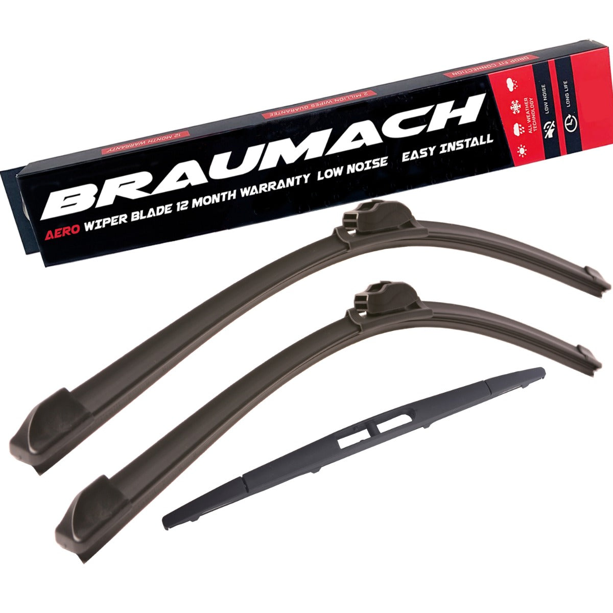 Front Rear Wiper Blades for Toyota Corolla  Hatch E505 10-2006 - 09-2012