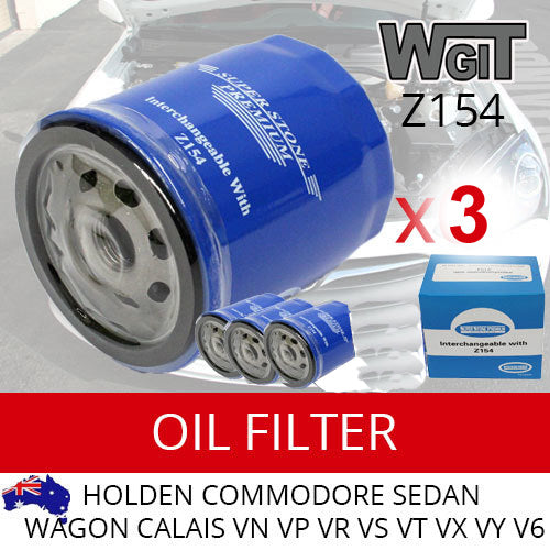Oil Filter Z154 for Holden Commodore Sedan Wagon VN VP VR VS VT VX VY V6 3PC